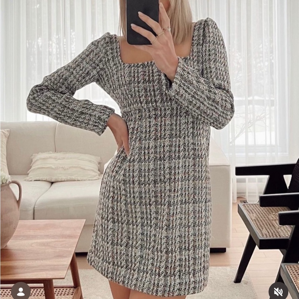 Essentials Gray Long Sleeve Dress